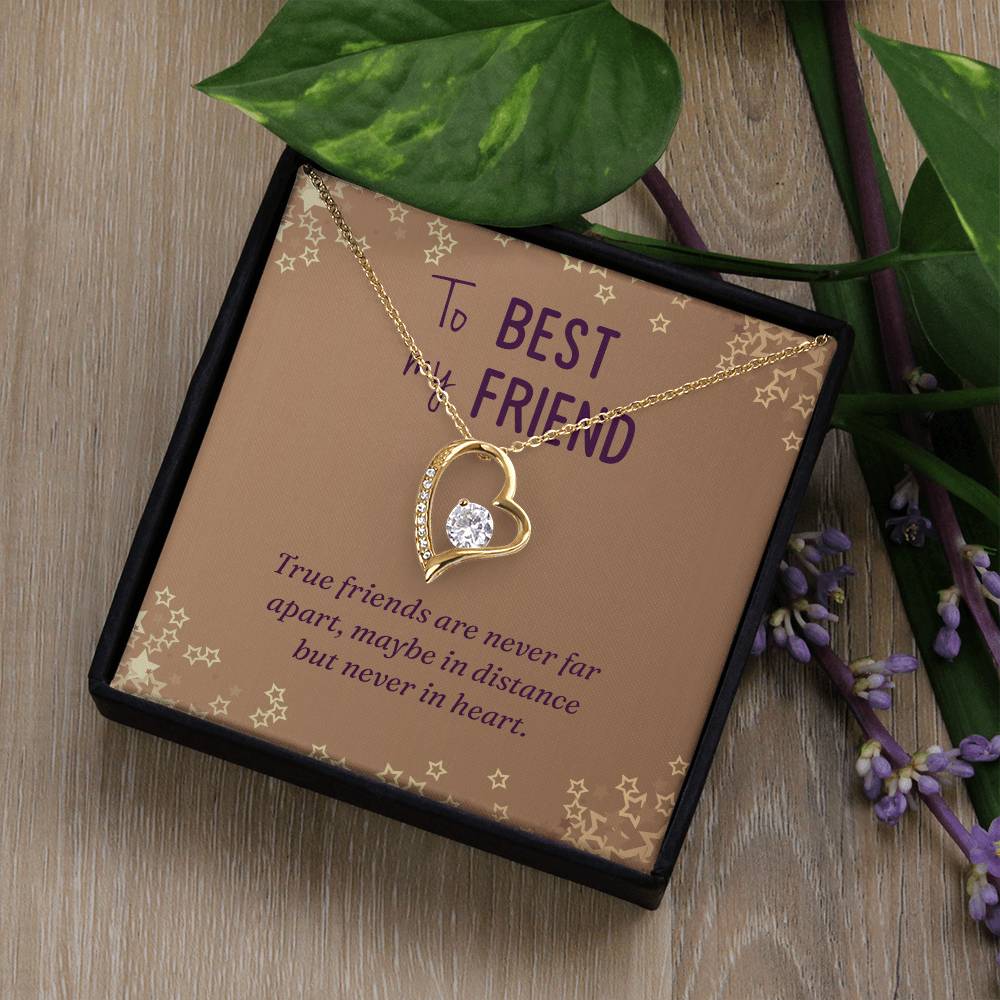 To My Best Friend-True friends are never far Heart Necklace Gift-[Heartfelt Family Gift]