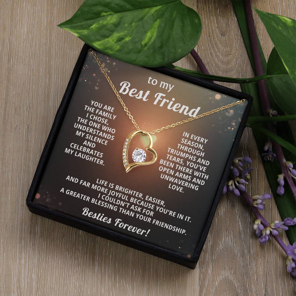 Best Friend Heart Necklace Gift from Bestie