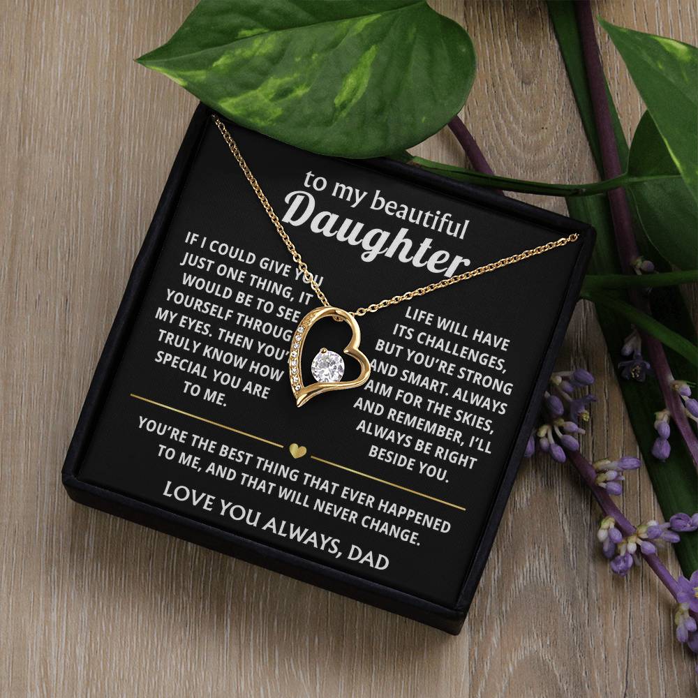 To My Beautiful Daughter Heart Necklace - Your truly special