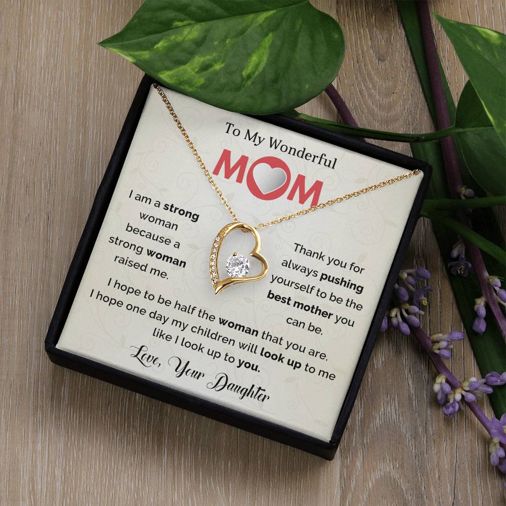 To My Mom Heart Necklace Gift