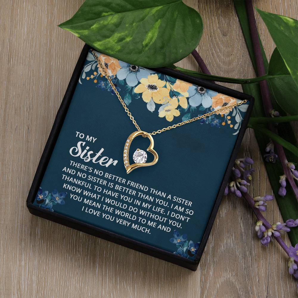 To My Sister Heart Necklace Gift-[Heartfelt Family Gift]