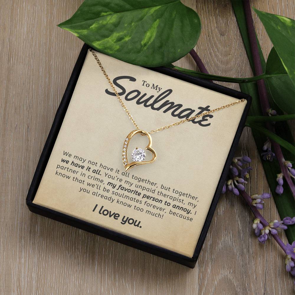 Soulmate Necklace Perfect Gift for Girlfriend or Wife on Birthday Valentines Day or Christmas-[Heartfelt Family Gift]