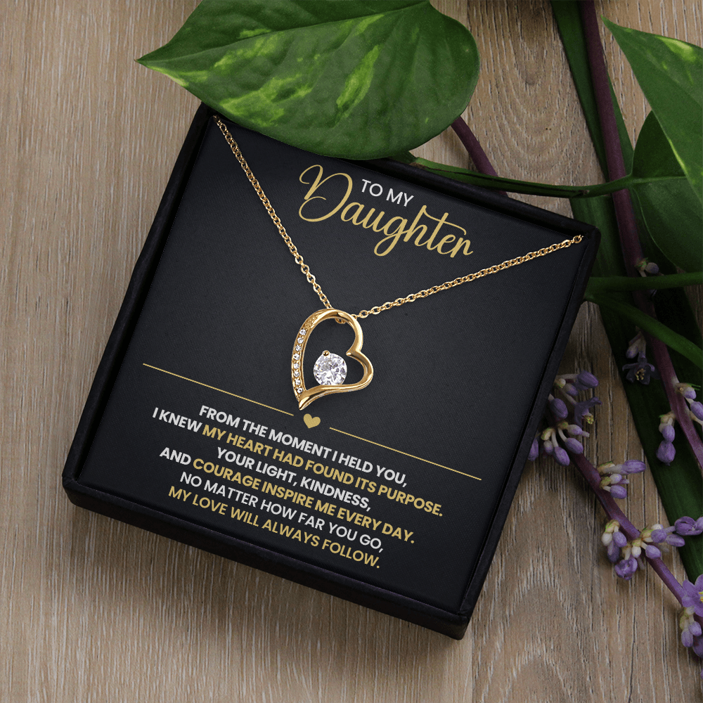 To My Daughter Heart Necklace