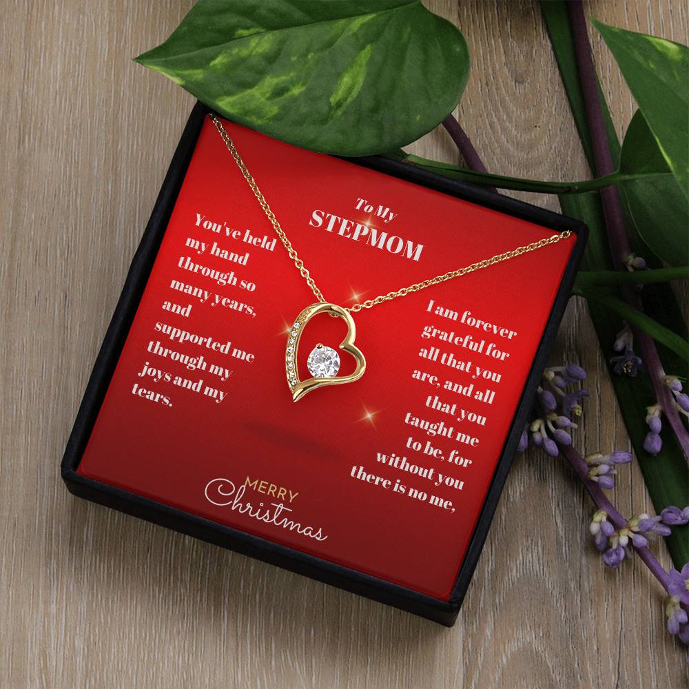 Stepmom Christmas Heart Necklace Gift-[Heartfelt Family Gift]