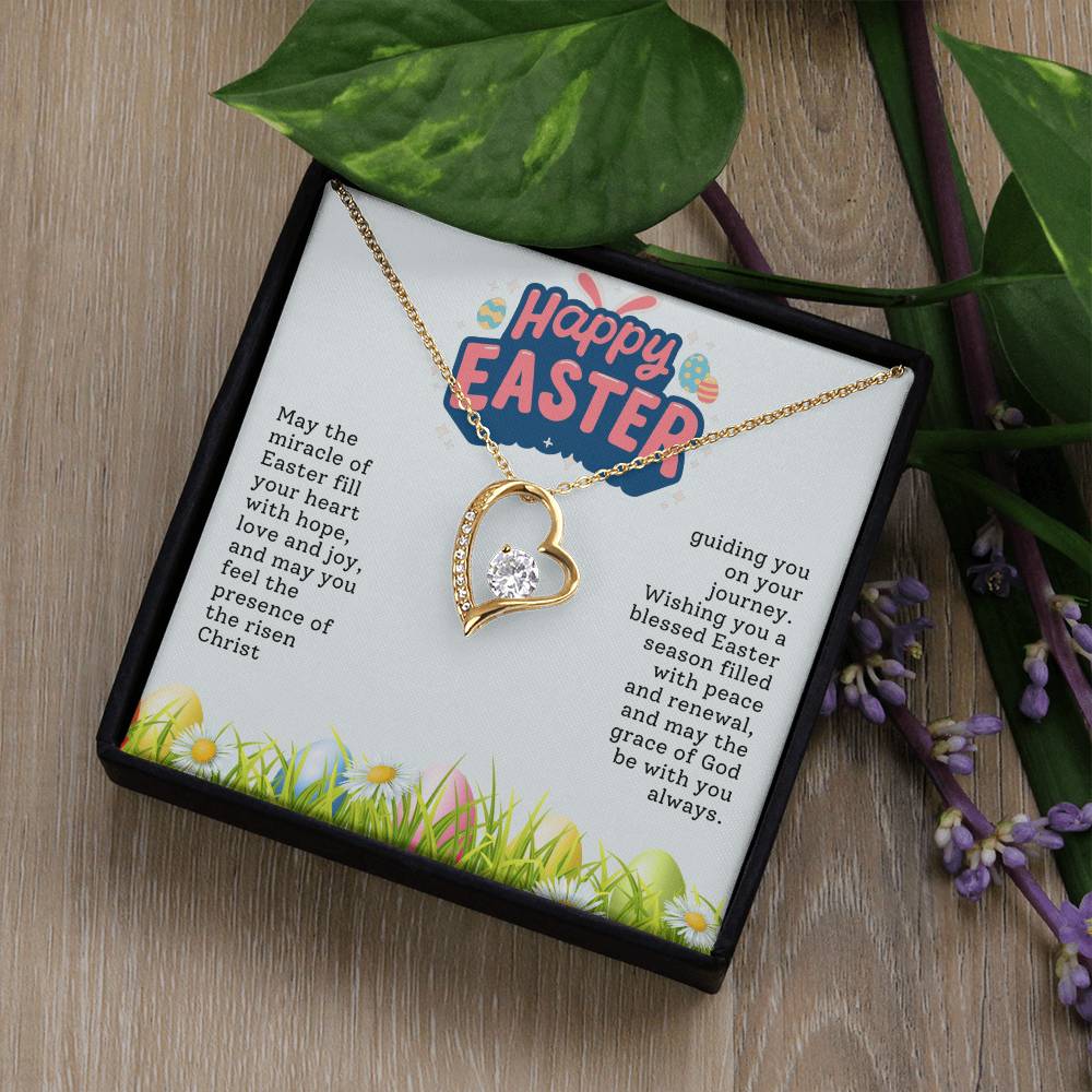 Happy Easter Heart Necklace Gift-[Heartfelt Family Gift]
