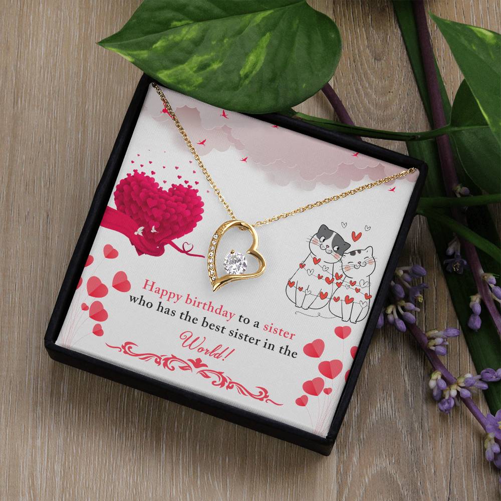 Sister Birthday Heart Necklace Gift-[Heartfelt Family Gift]