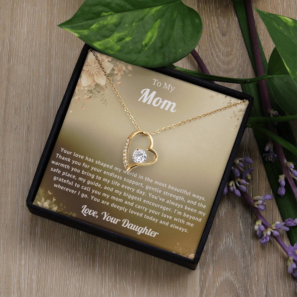 To My Mom Heart Necklace Gift