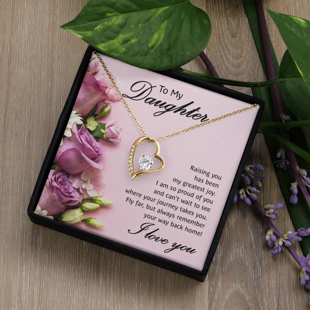 To My Daughter- Raising You Heart Necklace Gift-[Heartfelt Family Gift]