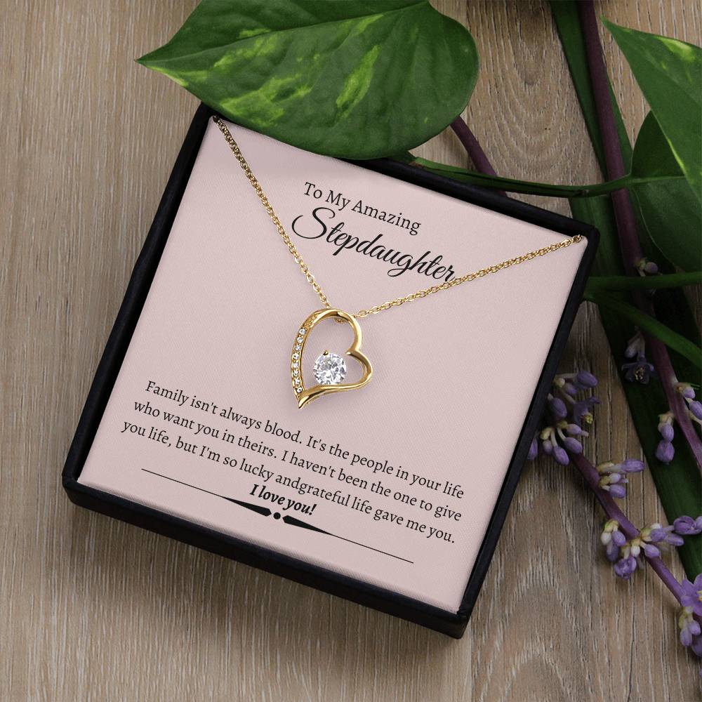 Stepdaughter Heart Necklace Gift-[Heartfelt Family Gift]