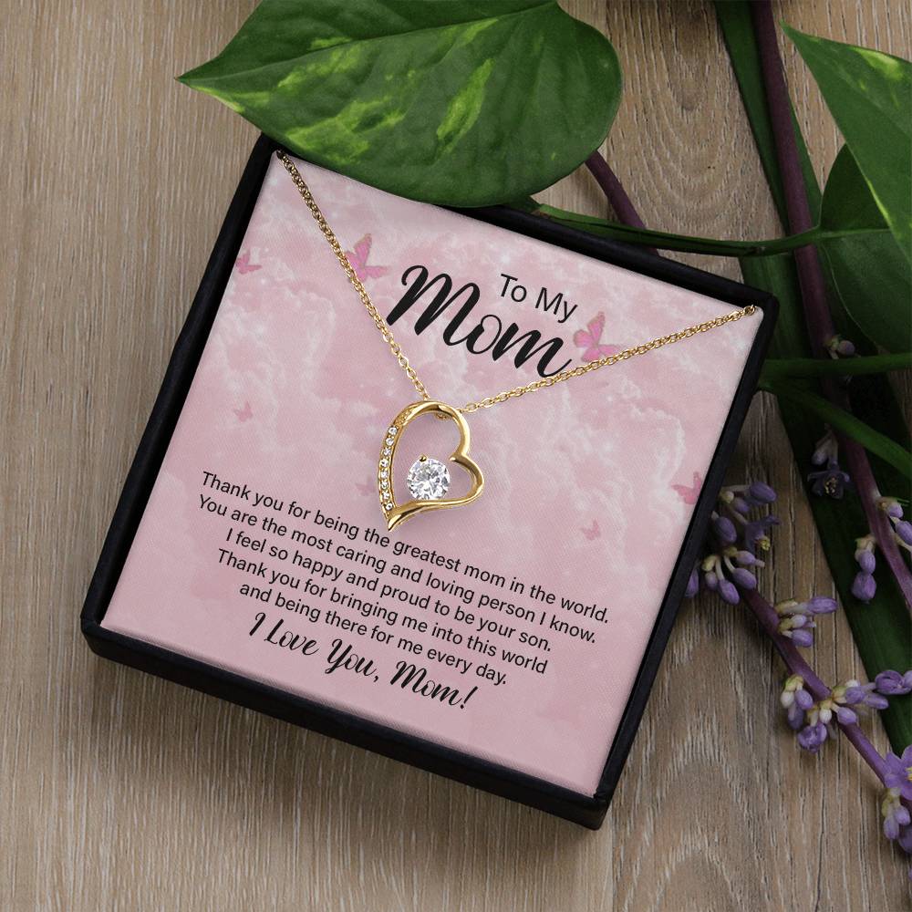 Greatest Mom Heart Necklace Gift-[Heartfelt Family Gift]