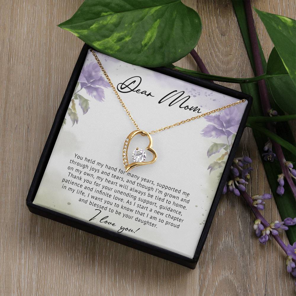 To My Mom Heart Necklace Gift