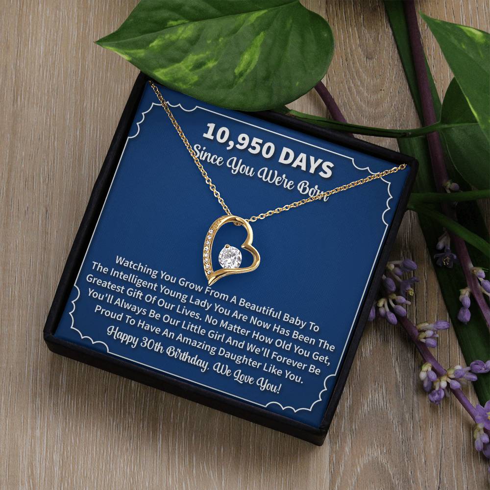 30th Birthday Heart Necklace Gift-[Heartfelt Family Gift]