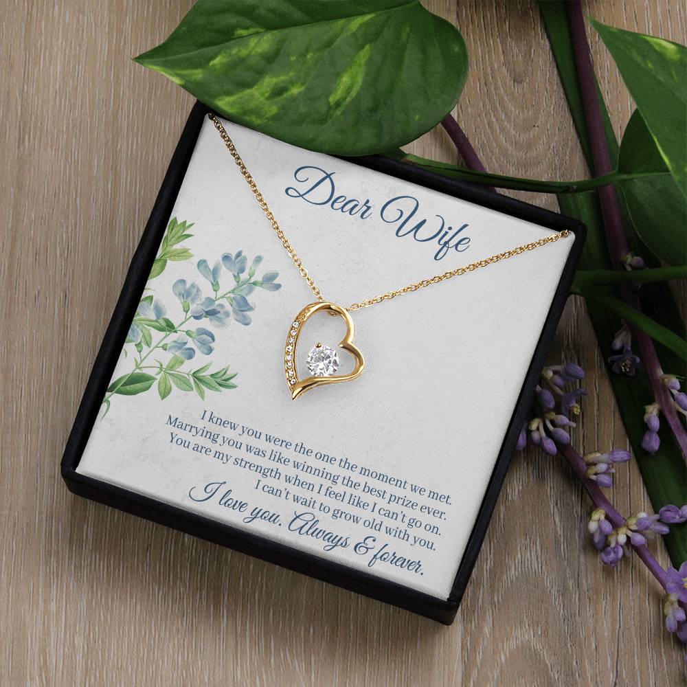 Dear Wife Heart Necklace Gift-[Heartfelt Family Gift]