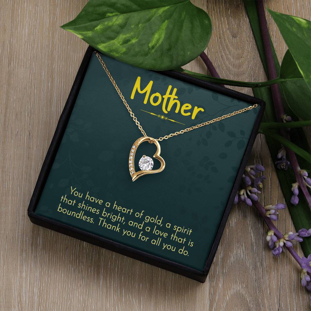 Mother- Thank you Heart Necklace Gift-[Heartfelt Family Gift]