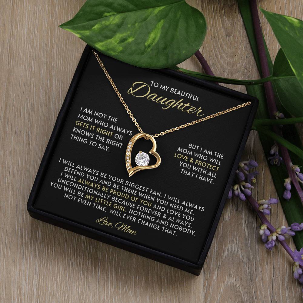 Daughter Heart Necklace Gift from Mom