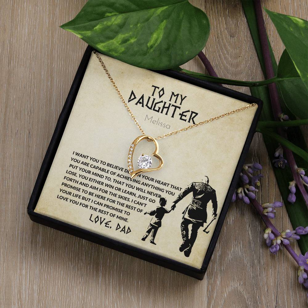 Viking Daughter and Dad Necklace Gift-[Heartfelt Family Gift]