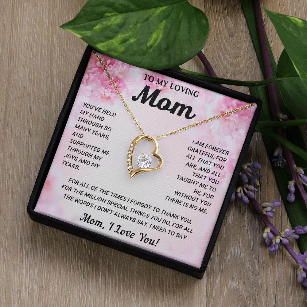To My Mom Heart Necklace Gift