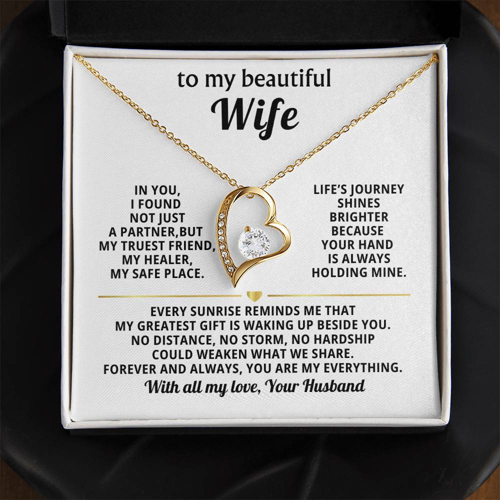 To My Beautiful Wife Heart Necklace