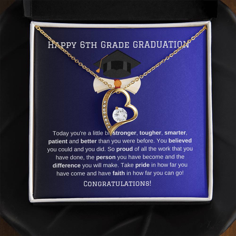 6th Grade Graduation Heart Necklace Gift-[Heartfelt Family Gift]