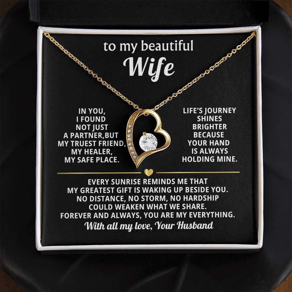 To My Beautiful Wife Heart Necklace