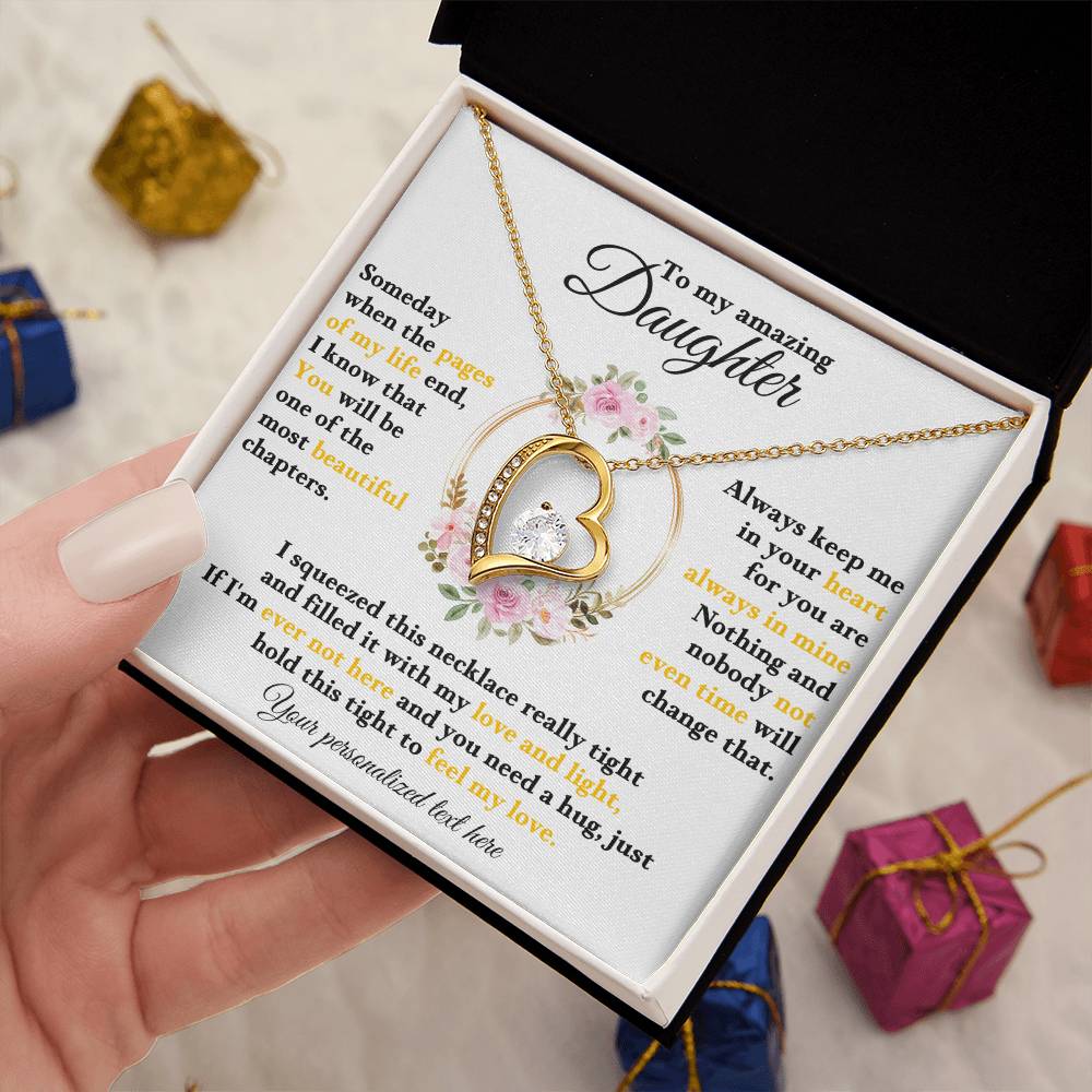 To My Daughter - Personalized Love and Light Heart Necklace Gift-[Heartfelt Family Gift]