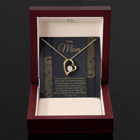 Mom From Son Heart Pendant Necklace Gift-[Heartfelt Family Gift]