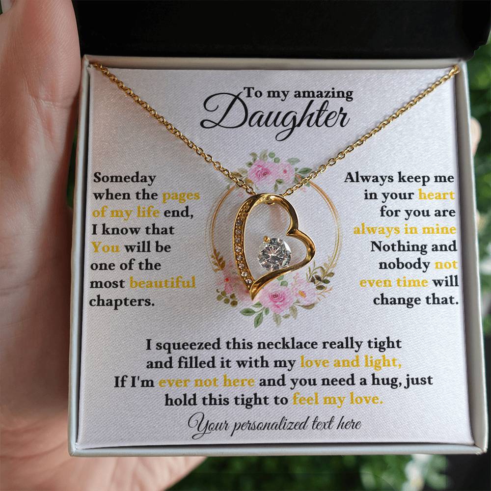 To My Daughter - Personalized Love and Light Heart Necklace Gift-[Heartfelt Family Gift]