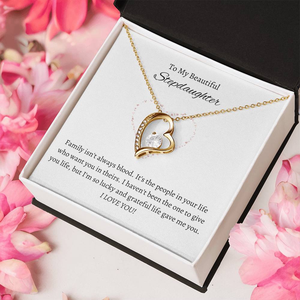 Beautiful Stepdaughter Heart Necklace Gift-[Heartfelt Family Gift]