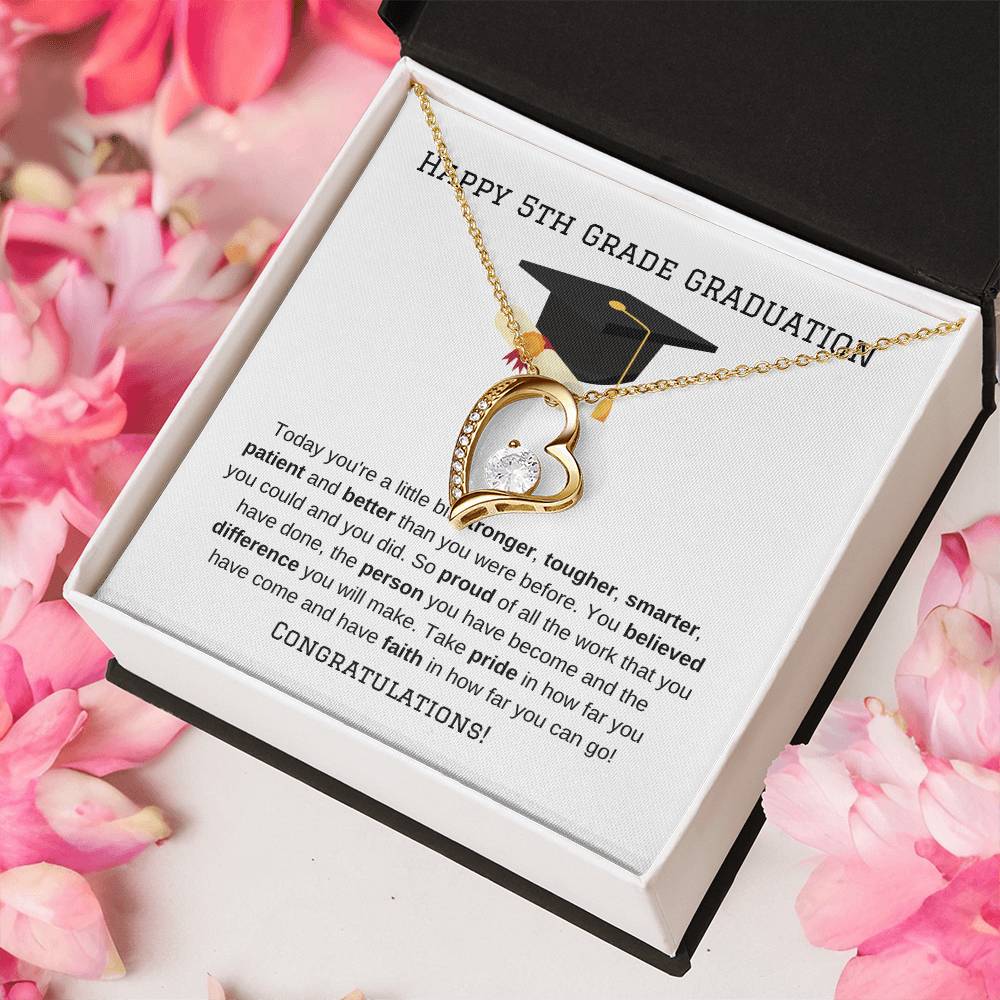 5th Grade Graduation Heart Necklace Gift-[Heartfelt Family Gift]