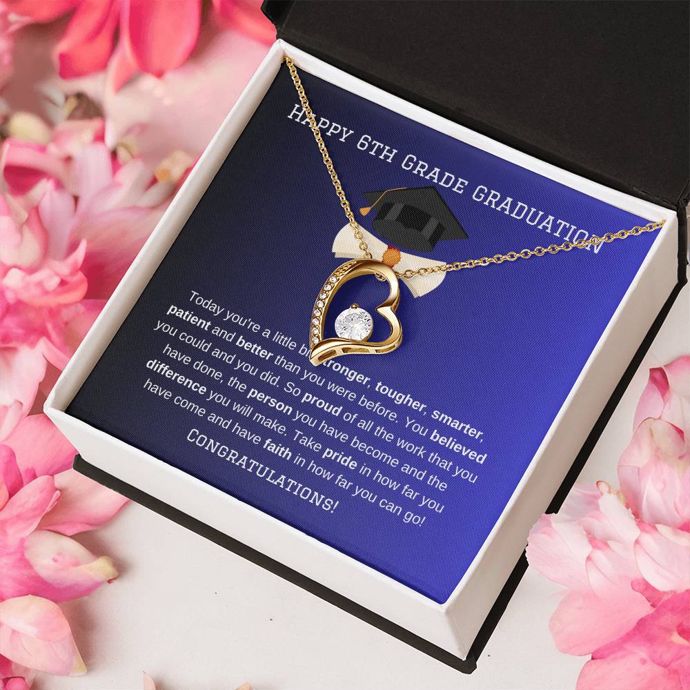 6th Grade Graduation Heart Necklace Gift-[Heartfelt Family Gift]
