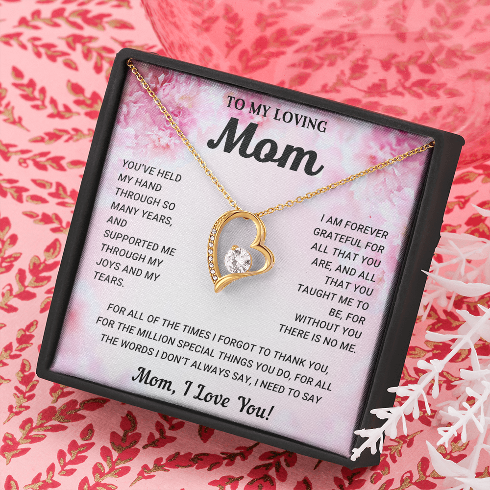 To My Mom Heart Necklace Gift