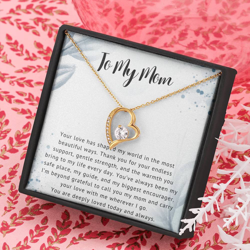 To My Mom Heart Necklace Gift