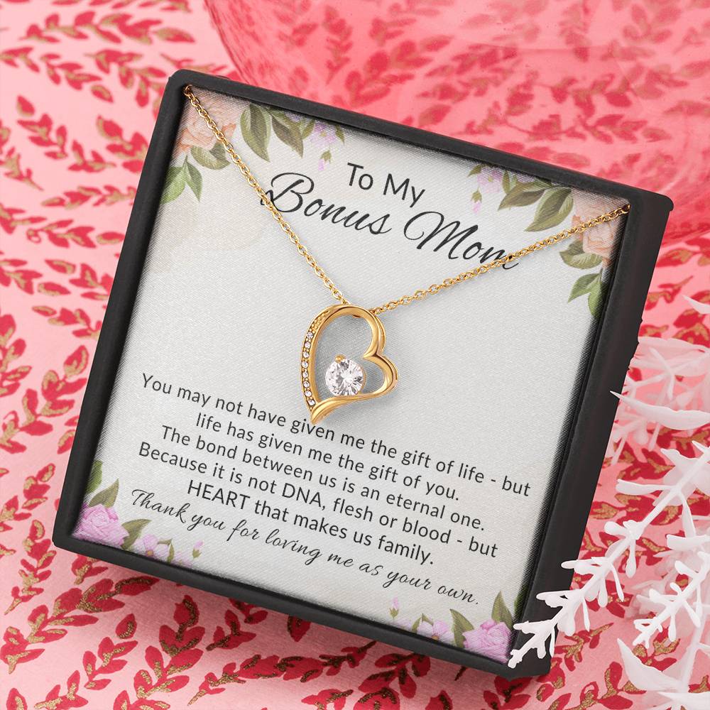 To My Bonus Mom Heart Necklace Gift from Stepdaughter