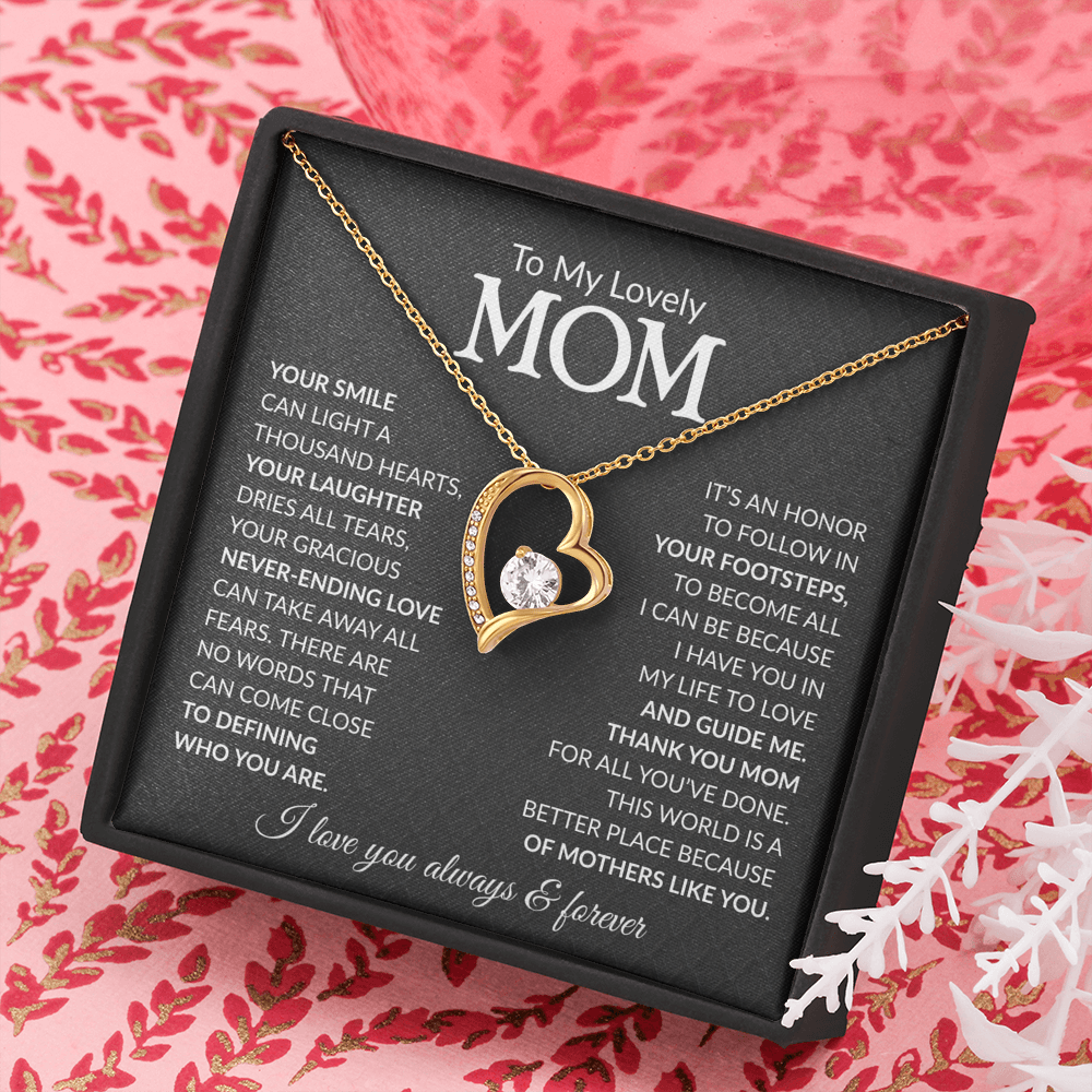 To My Mom Heart Necklace Gift