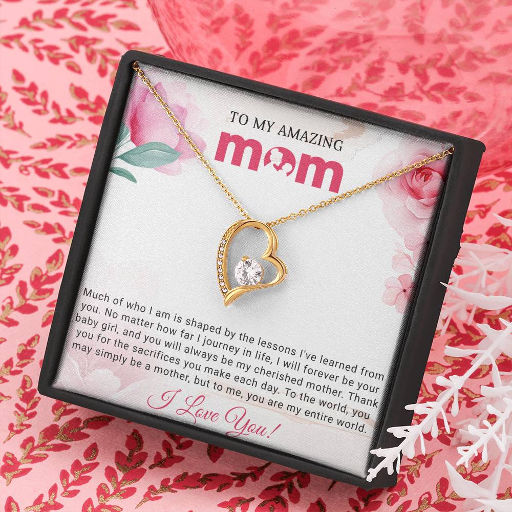 To My Mom Heart Necklace Gift