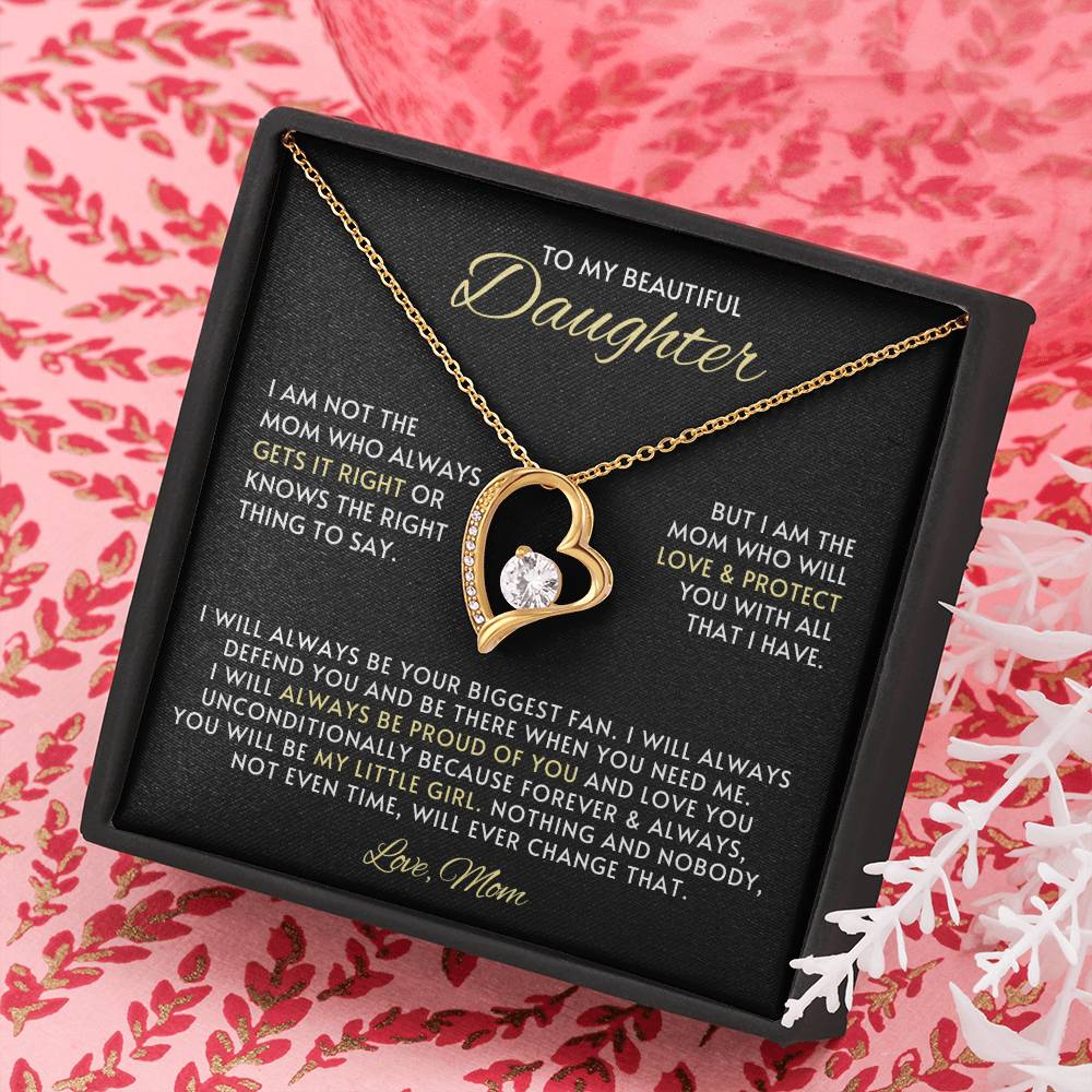 Daughter Heart Necklace Gift from Mom