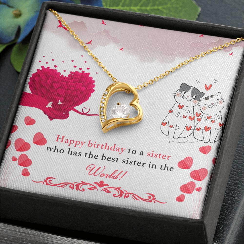 Sister Birthday Heart Necklace Gift-[Heartfelt Family Gift]