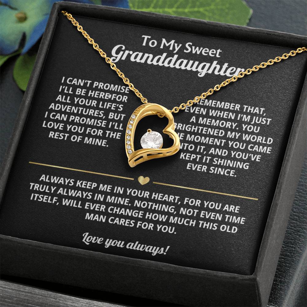 To My Granddaughter Heart Necklace Gift