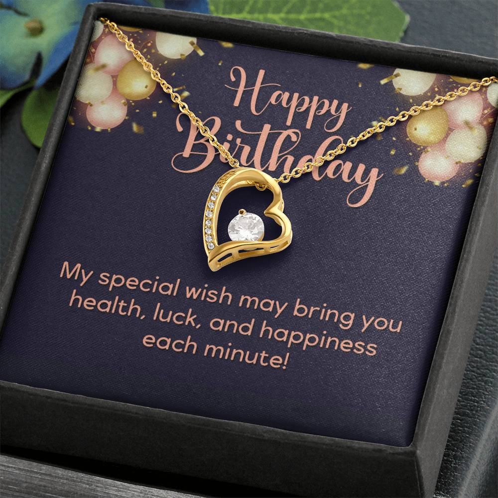 Happy Birthday Heart Necklace Gift-[Heartfelt Family Gift]
