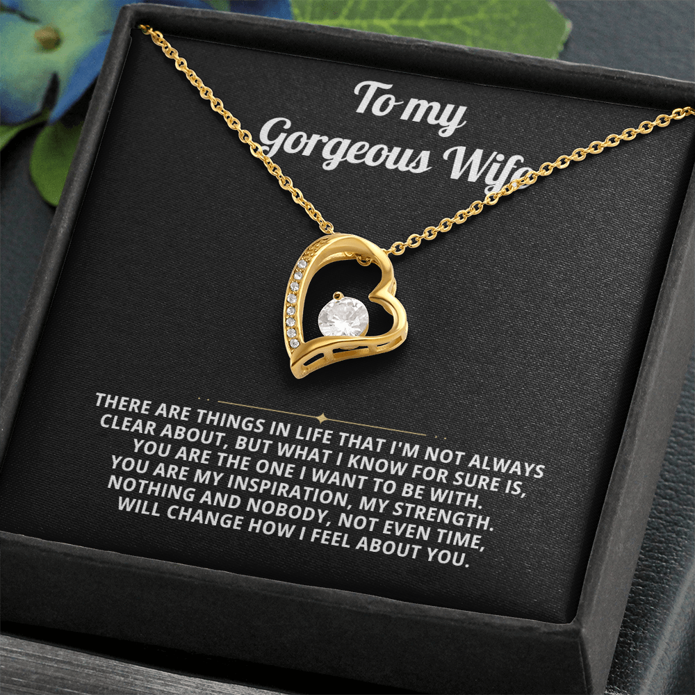 To My Wife Heart Necklace Gift
