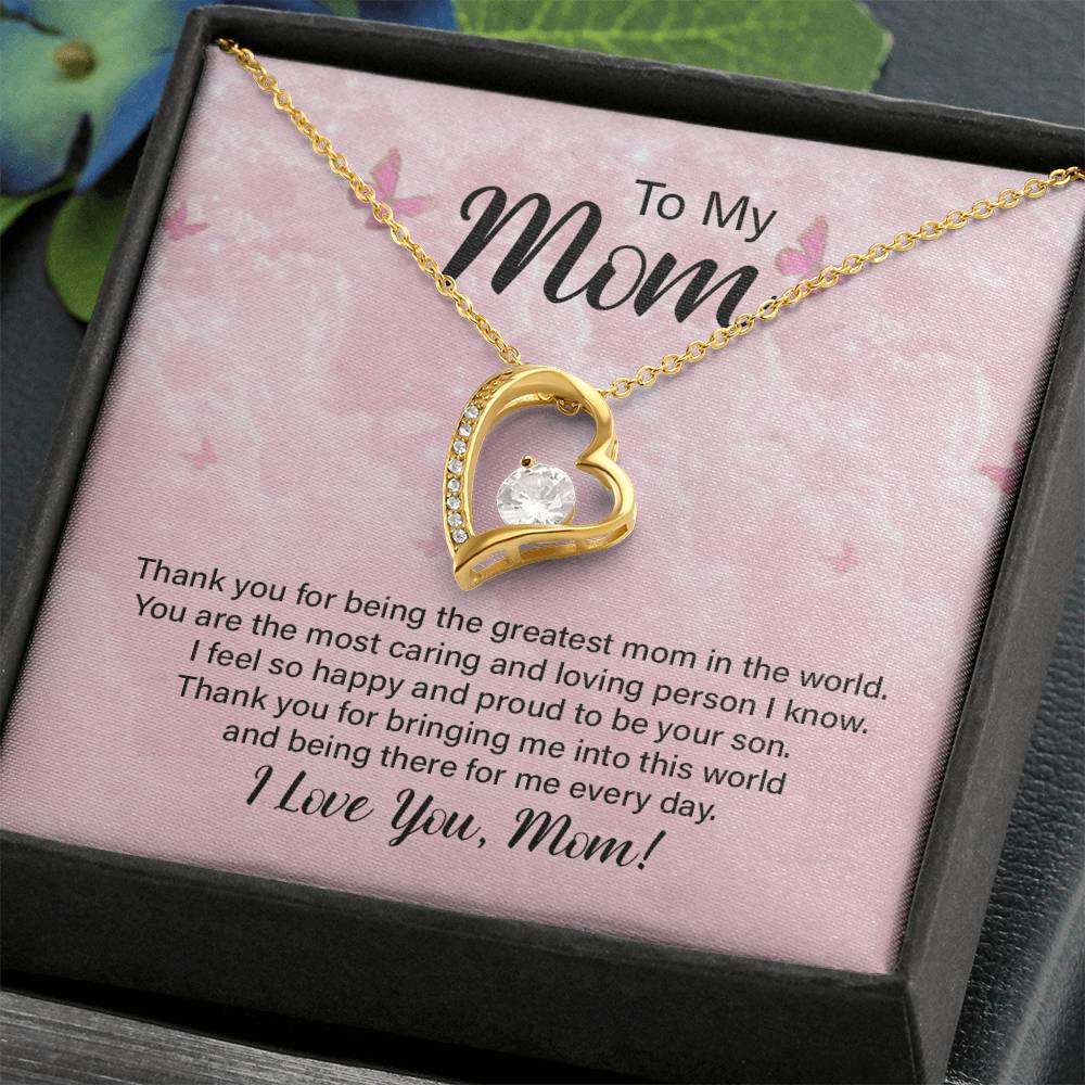 Greatest Mom Heart Necklace Gift-[Heartfelt Family Gift]