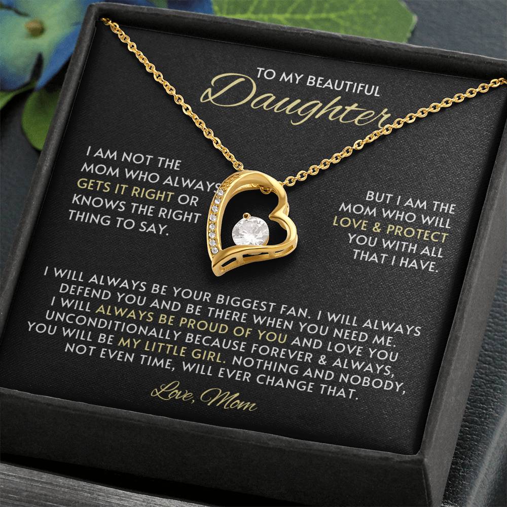 Daughter Heart Necklace Gift from Mom