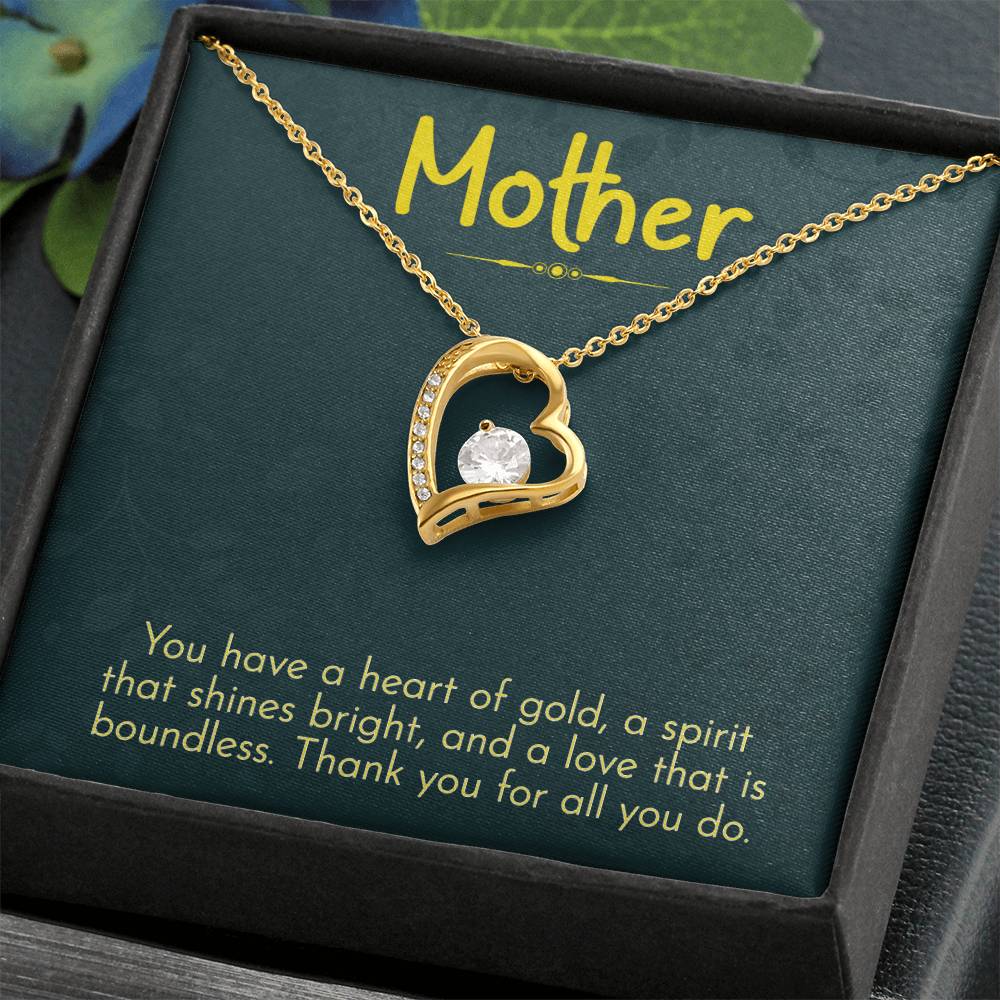 Mother- Thank you Heart Necklace Gift-[Heartfelt Family Gift]