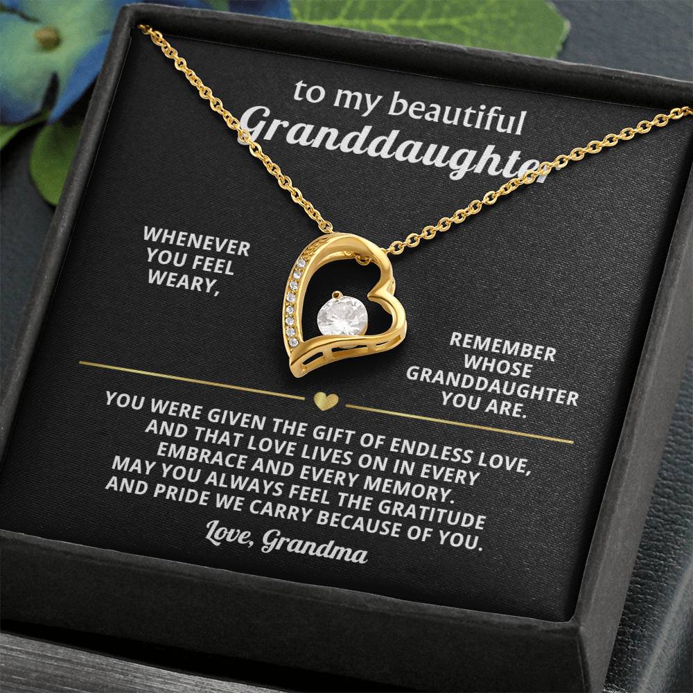 Granddaughter Heart Necklace Gift From Grandma