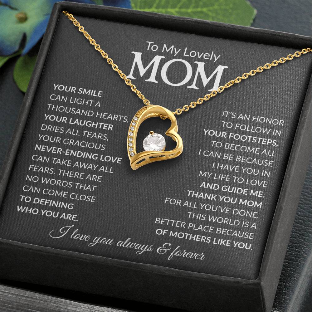 To My Mom Heart Necklace Gift
