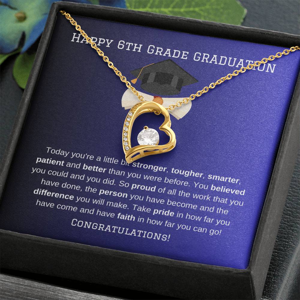 6th Grade Graduation Heart Necklace Gift-[Heartfelt Family Gift]