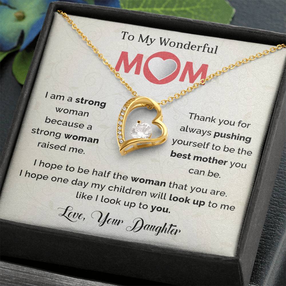 To My Mom Heart Necklace Gift
