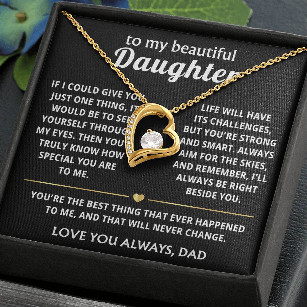 To My Beautiful Daughter Heart Necklace - Your truly special