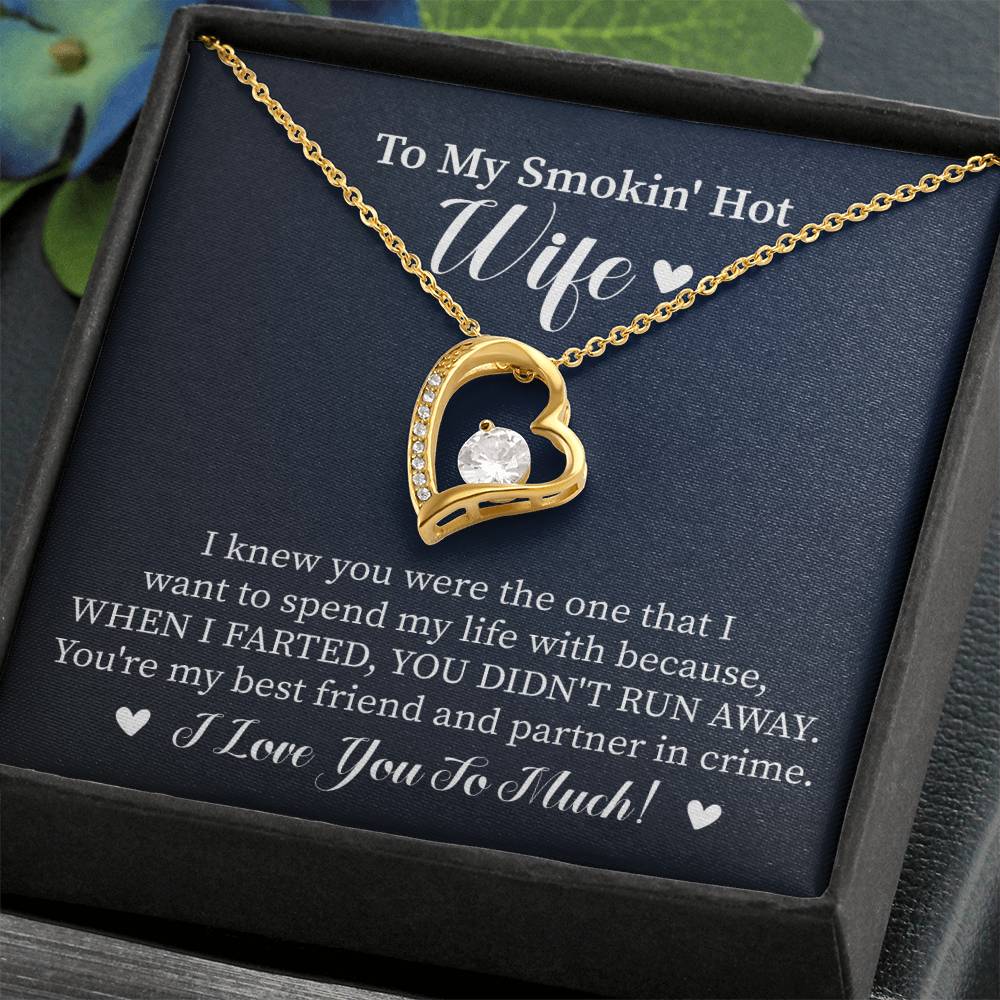 Smoking Hot Wife Humerous Heart Necklace Gift-[Heartfelt Family Gift]