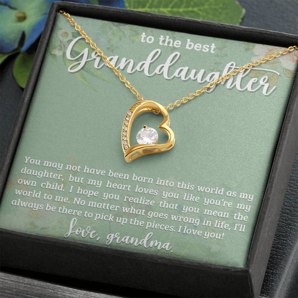 Granddaughter Necklace - Christmas  Birthday Gift Personalized  Monogrammed Leather Jewelry for Granddaughter-[Heartfelt Family Gift]